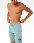 The Rip Curl Mens Search Icon Jog Shorts in Dusty Blue