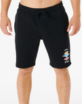 The Rip Curl Mens Search Icon Jogger Shorts in Black