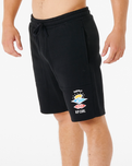 The Rip Curl Mens Search Icon Jogger Shorts in Black