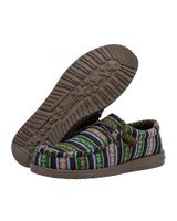 The Hey Dude Shoes Mens Wally Serape Shoes in Blue Canyon