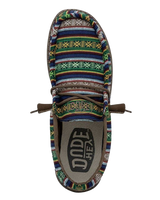 The Hey Dude Shoes Mens Wally Serape Shoes in Blue Canyon