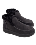 The Hey Dude Shoes Womens Denny Recycled Leather Grip Shoes in Jet Black