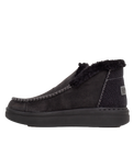 The Hey Dude Shoes Womens Denny Recycled Leather Grip Shoes in Jet Black