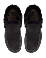 The Hey Dude Shoes Womens Denny Recycled Leather Grip Shoes in Jet Black