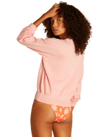 The Billabong Womens X Wrangler On The Rise Sweatshirt in Rose Quartz