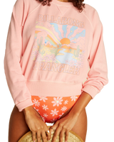 The Billabong Womens X Wrangler On The Rise Sweatshirt in Rose Quartz