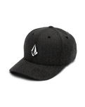 The Volcom Mens Full Stone Heather Flexfit Cap in Charcoal Heather