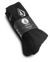 The Volcom Mens Full Stone 3 Pack Socks in Black