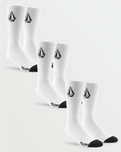 The Volcom Mens Full Stone 3 Pack Socks in White