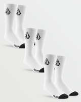 The Volcom Mens Full Stone 3 Pack Socks in White