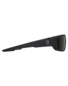 The Spy Dirty Mo Polorised Sunglasses in Matte Black & HD Plus Grey Green Mirror