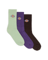 The Dickies Womens Valley Grove 3 Pack Socks in Quiet Green