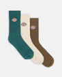 The Dickies Mens Valley Grove Socks (3 Pack) in Mushroom