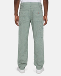 The Dickies Mens Garyville Hickory Stripe Trousers in Lincoln Green