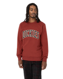 The Dickies Mens Aitkin Sweatshirt in Fired Brick & Grey