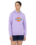 The Dickies Womens Icon Logo Hoodie in Purple Rose