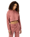 The Dickies Womens Oakport Cropped Hoodie in Whitered Rose