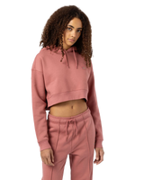 The Dickies Womens Oakport Cropped Hoodie in Whitered Rose