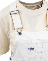 The Dickies Womens Duck Canvas Bib Shorts in Cloud