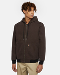 The Dickies Mens Hooded Duck Canvas Jacket in Dark Brown