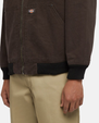 The Dickies Mens Hooded Duck Canvas Jacket in Dark Brown