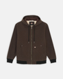 The Dickies Mens Hooded Duck Canvas Jacket in Dark Brown