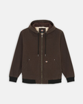 The Dickies Mens Hooded Duck Canvas Jacket in Dark Brown