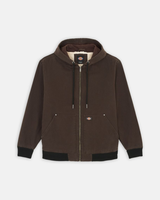 The Dickies Mens Hooded Duck Canvas Jacket in Dark Brown