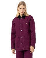 The Dickies Womens Duck Canvas Chore Jacket in Grape Wine