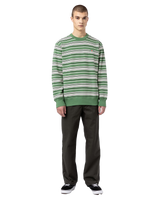 The Dickies Mens Westover Stripe Sweatshirt in Dark Ivy