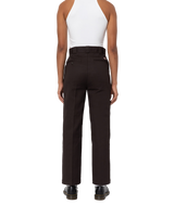 The Dickies Womens Phoenix Cropped Trousers in Dark Brown