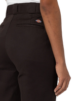 The Dickies Womens Phoenix Cropped Trousers in Dark Brown