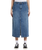 The Dickies Womens Long Denim Skirt in Rinsed Blue & Fade