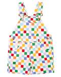 The Dotty Dungarees Boys Checkerboard Dungaree Shorts in Harlequin