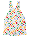 The Dotty Dungarees Boys Checkerboard Dungaree Shorts in Harlequin