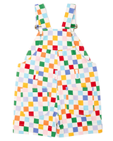 The Dotty Dungarees Boys Checkerboard Dungaree Shorts in Harlequin