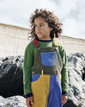 Boys Chunky Muted Dungarees in Fawn