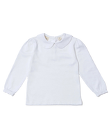 Girls Peter Pan Collar T-Shirt in White