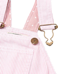 The Dotty Dungarees Girls Stripe Dungarees in Pink