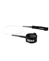 The FCS Regular Essential 7' Leash in White & Black