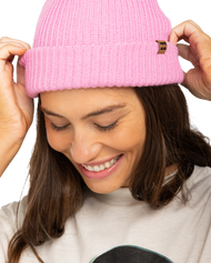 The Billabong Womens Alta Rib Beanie in Berry Pink