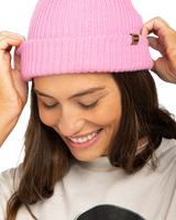 The Billabong Womens Alta Rib Beanie in Berry Pink