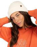 The Billabong Womens Alta Rib Beanie in White Cap