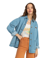 The Billabong Womens Endless Night Denim Jacket in Soft Indigo