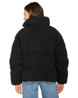 The Billabong Womens Sherpa Puffer Jacket in Black Sands