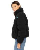 The Billabong Womens Sherpa Puffer Jacket in Black Sands