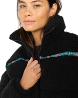 The Billabong Womens Sherpa Puffer Jacket in Black Sands