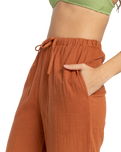 The Billabong Womens That Smile Trousers in Golden Brown