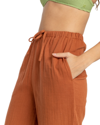 The Billabong Womens That Smile Trousers in Golden Brown