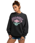 The Billabong Womens Follow The Crew Sweatshirt in Off Black